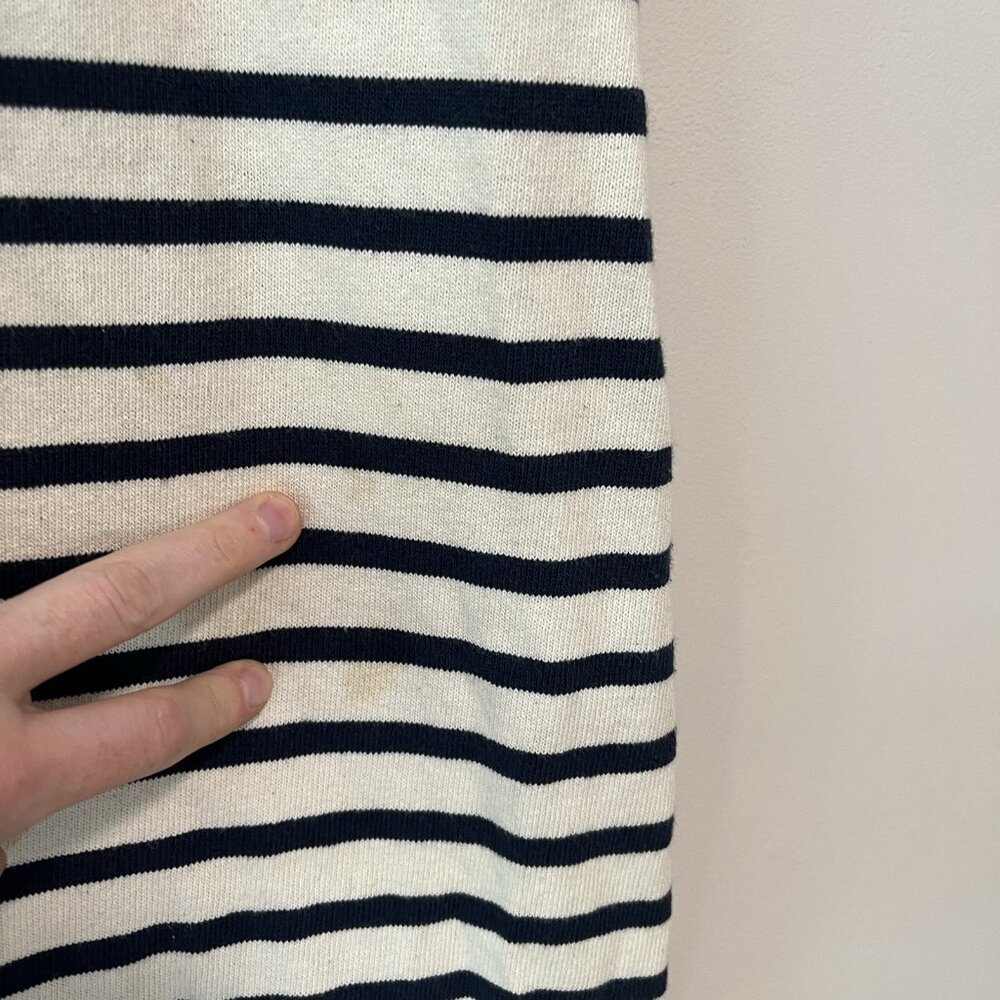 Saint James Menerbes Breton Striped Short Sleeve V-Neck‎ Nautical Coastal Dress - Picture 4 of 14
